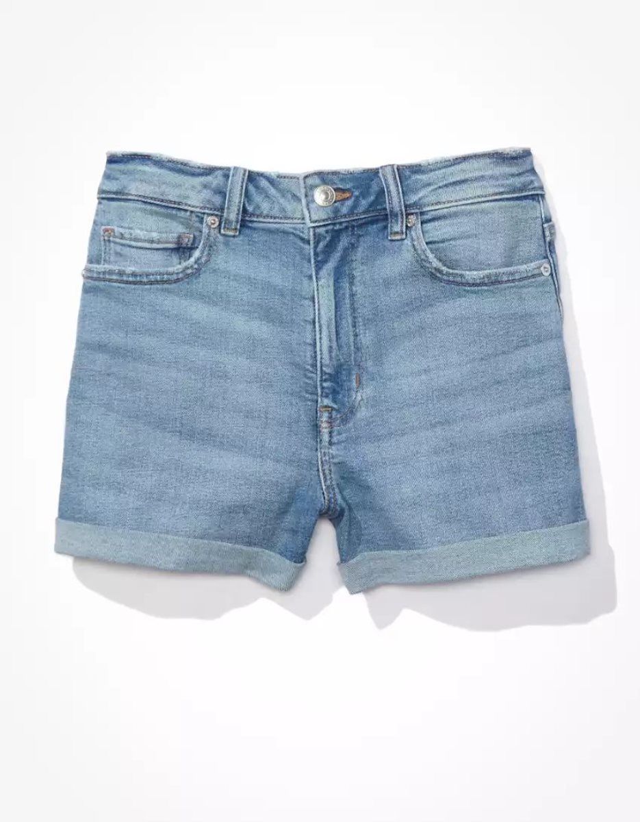 Shorts American Eagle AE Stretch Denim Mom Indigo Femme | OXT-23158550